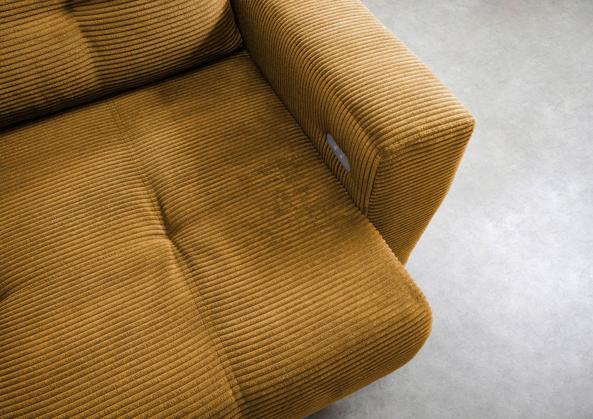 Ecksofa Mit Schlaffunktion Restato Goldfarben - Goldfarben/Schwarz, MODERN, Holz/Textil (177/246cm) - MID.YOU