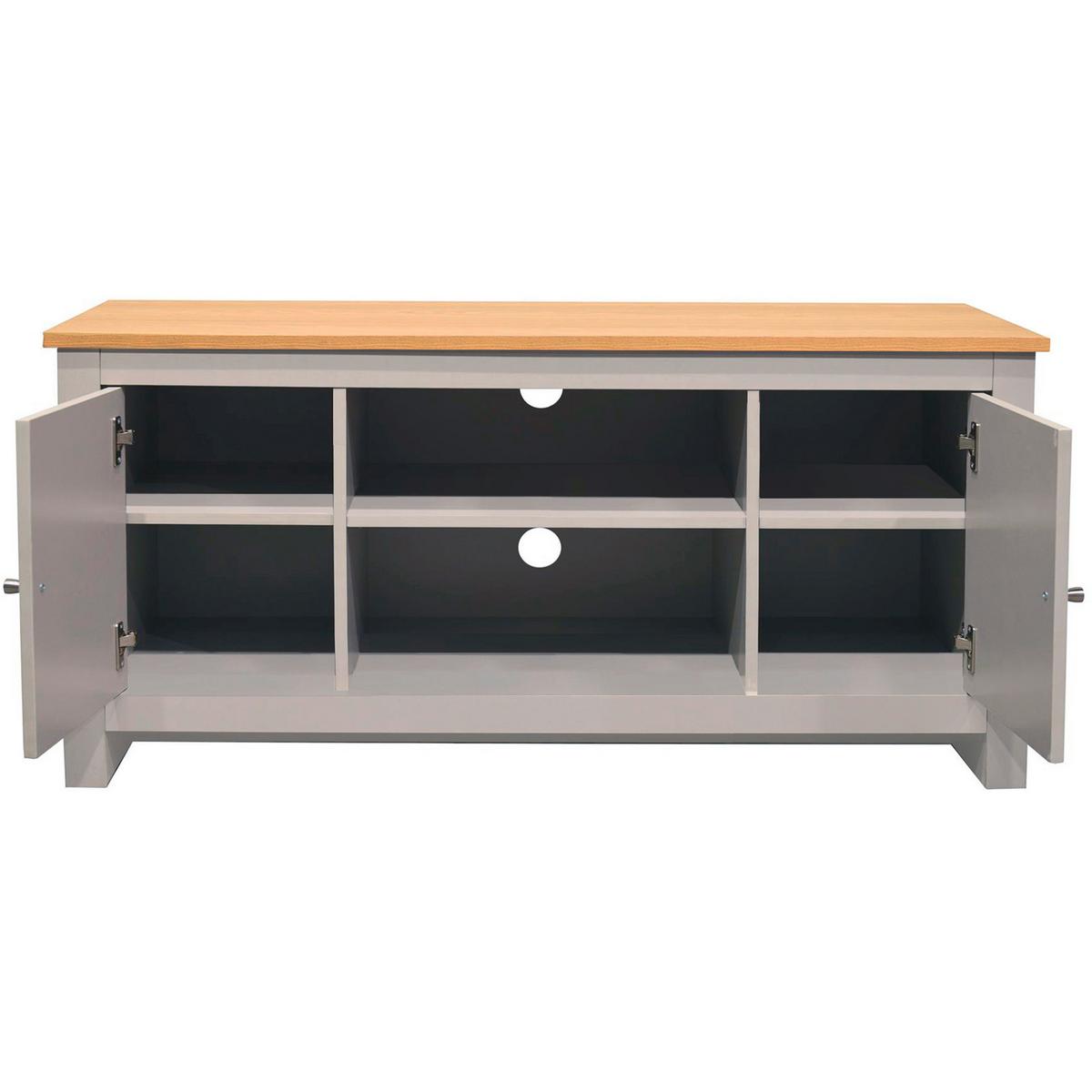 Lowboard Emerald Grau Naturfarben B: 120 cm - Naturfarben/Grau, Design, Holzwerkstoff (120/58/39cm) - MID.YOU