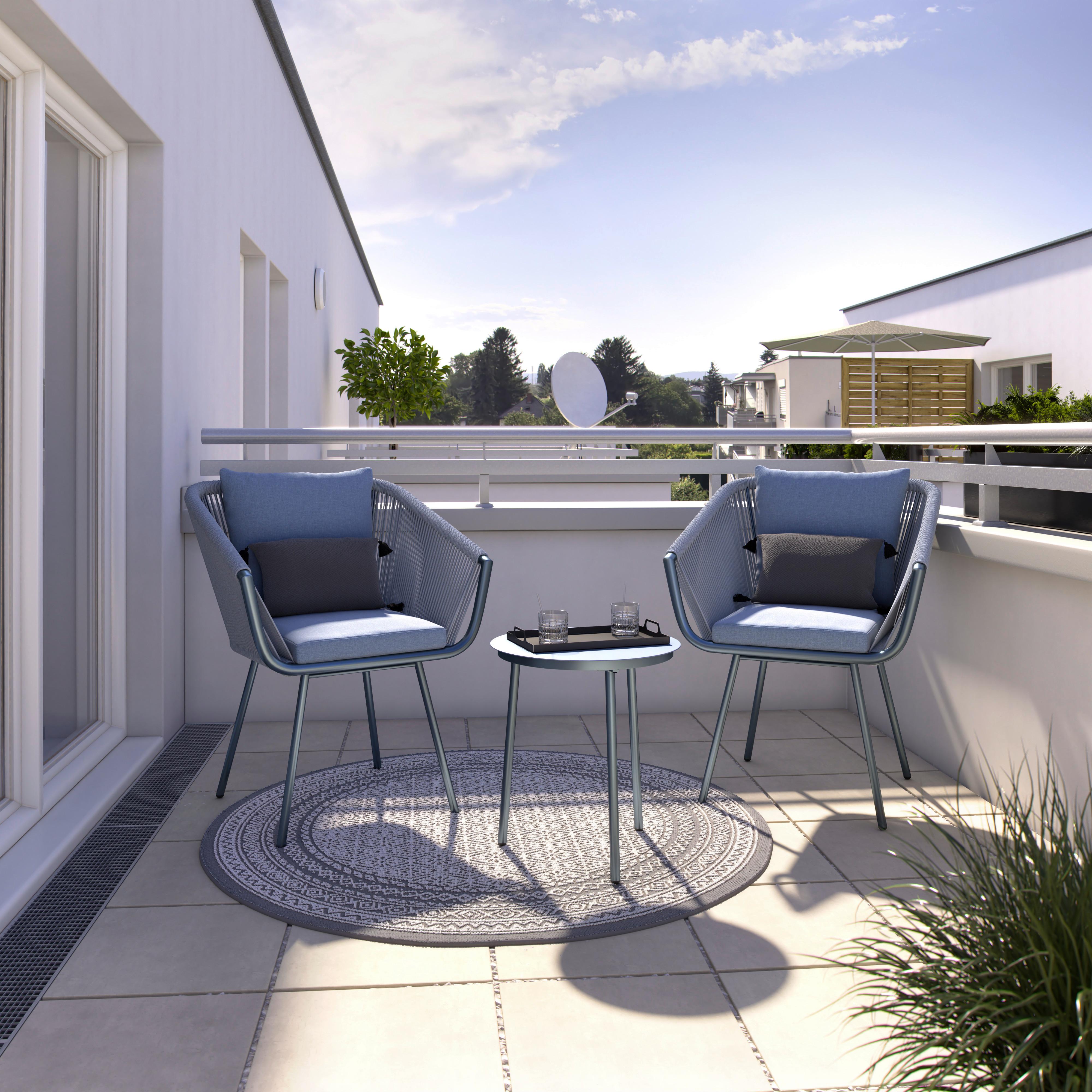 SADA NA BALKON JURI - světle šedá/antracitová, Moderní, kov/textil (60/79/64cm) - Mömax