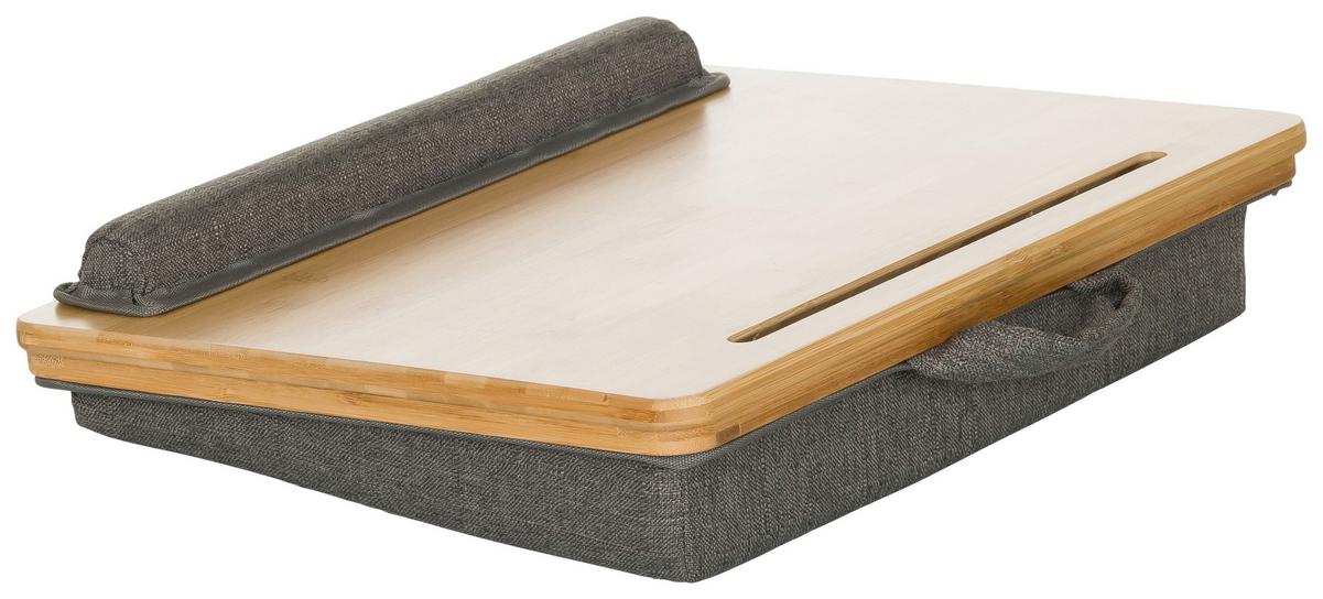 Laptopunterlage Comfilap Iii - Braun/Grau, Basics, Naturmaterialien/Textil (42/9/34cm) - MID.YOU