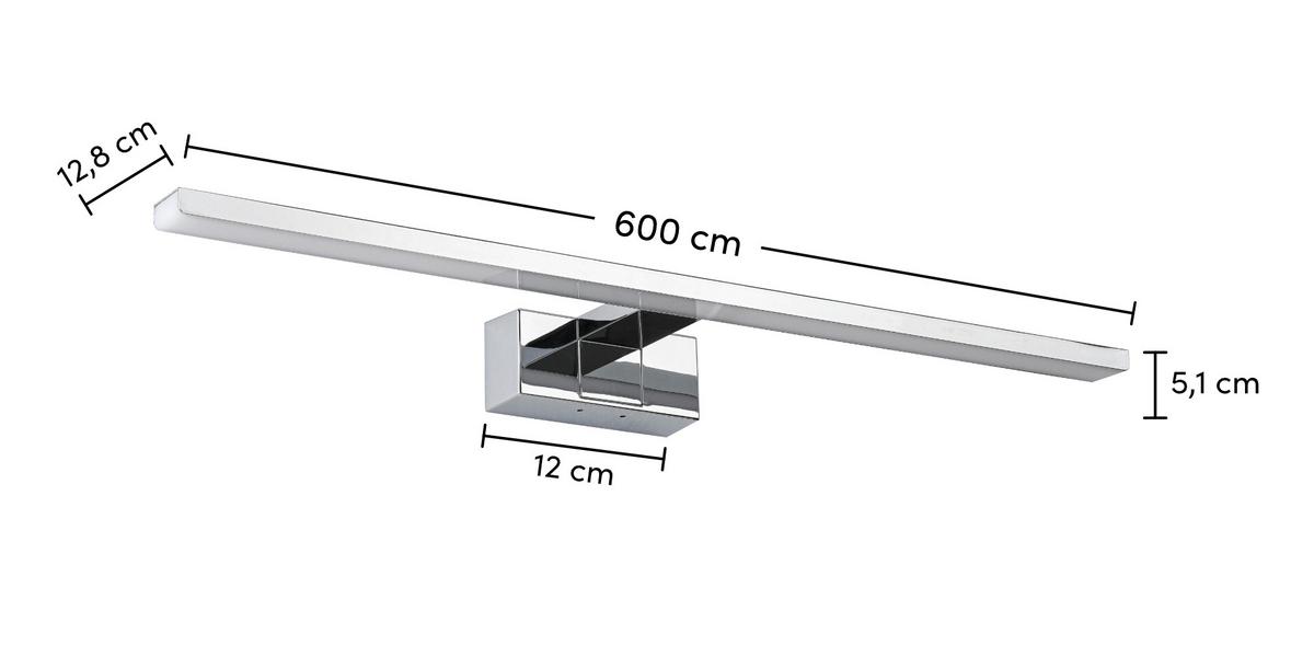 NÁSTENNÉ SVIETIDLO DO KÚPEĽNE MOMU2 - chrómová, Modern, kov/plast (60/12,8/5,1cm) - Mömax
