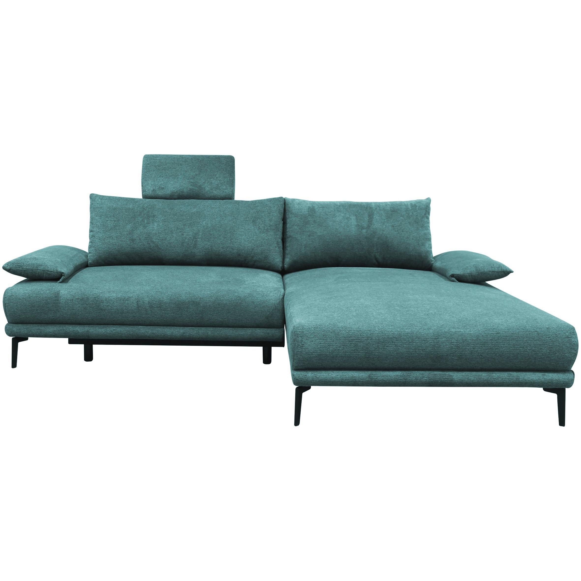 Ecksofa Mit Bettkasten Lagacy 260x192 Cm Webstoff Mintgrün - Schwarz/Mintgrün, Design, Textil (260/192cm) - MID.YOU
