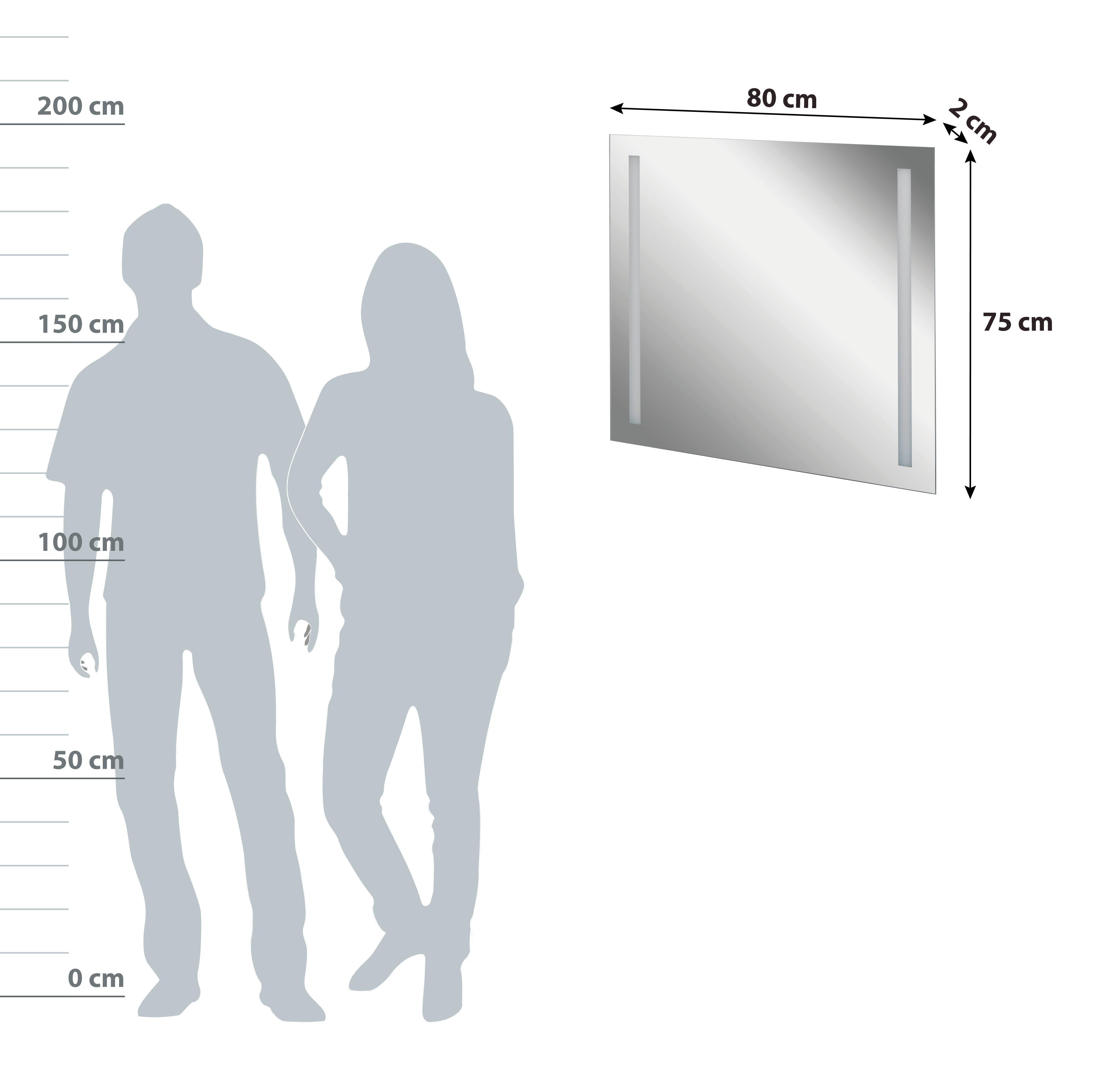 Wandspiegel Linear B:80 cm 2 Stripes - Basics, Glas (80/75/2cm) - MID.YOU