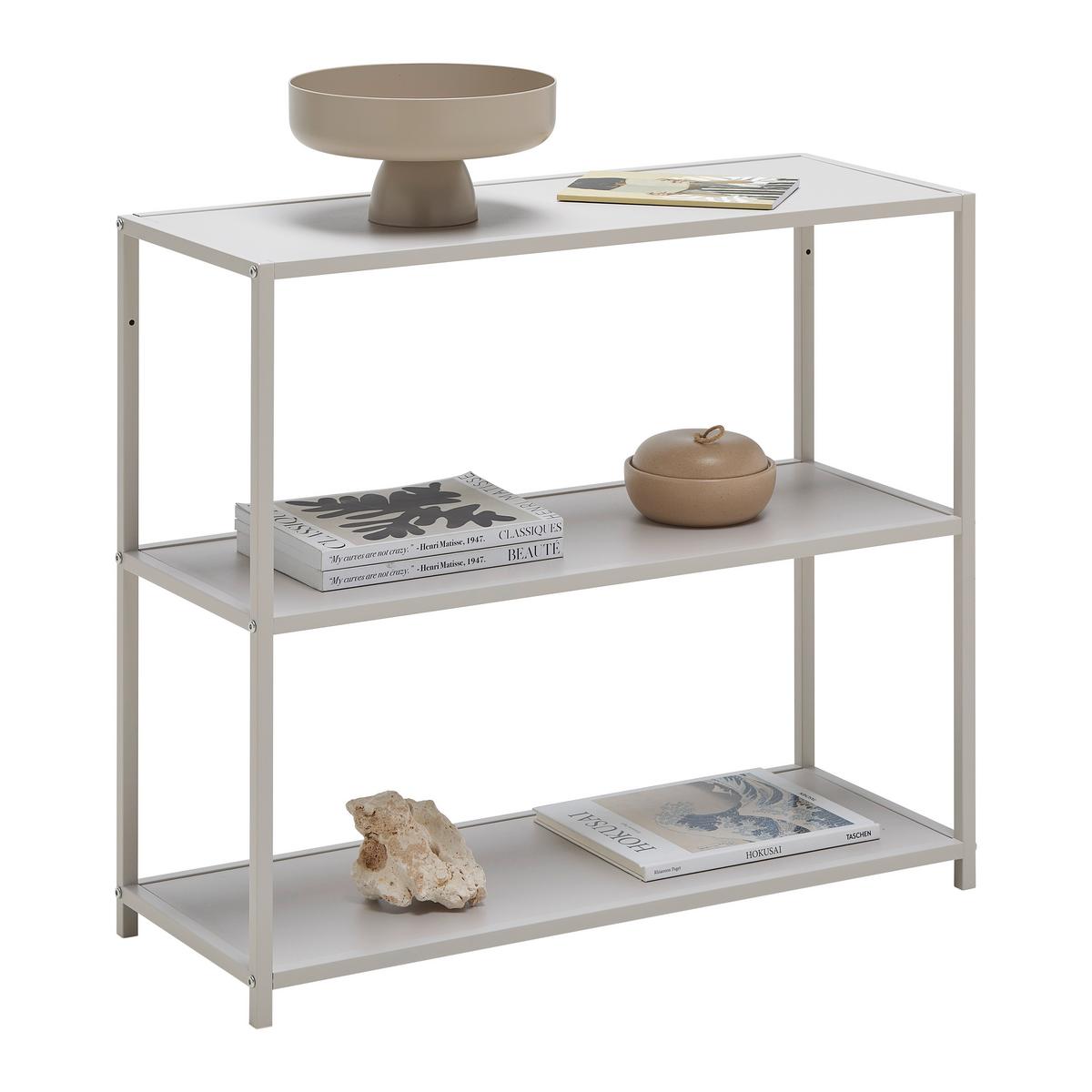 REGÁL BASTIAN II *CENOVÝ TRHÁK* - kašmírová, Modern, kov/kompozitné drevo (77/68/30cm) - Based