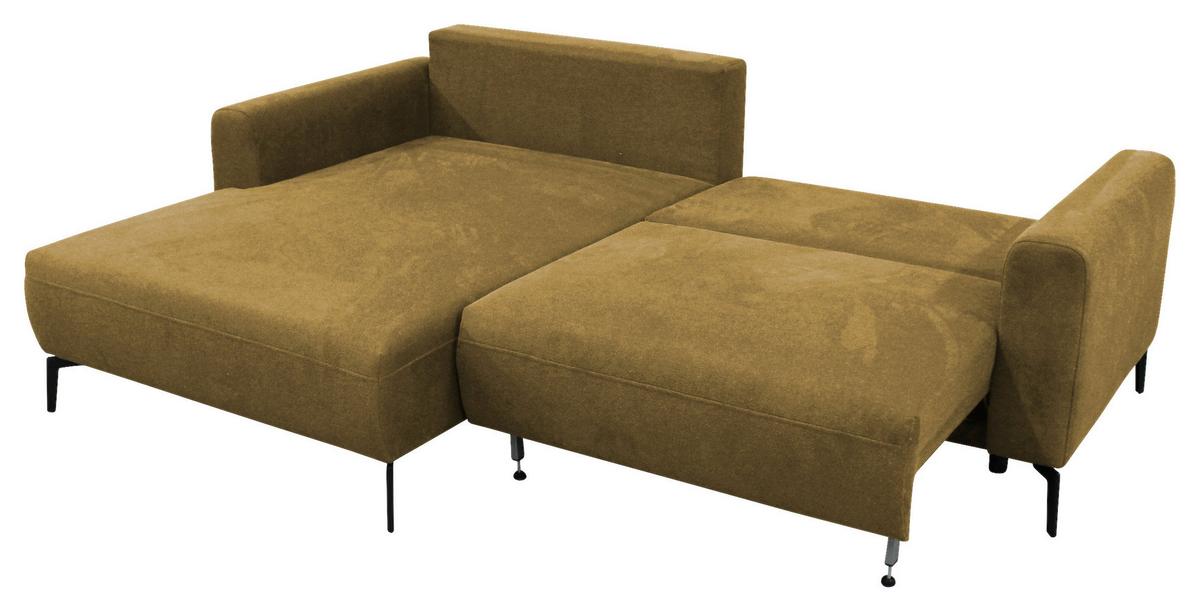 Ecksofa Prince Gelb S: 163x240 cm - Gelb/Schwarz, Design, Textil (163/240cm) - MID.YOU