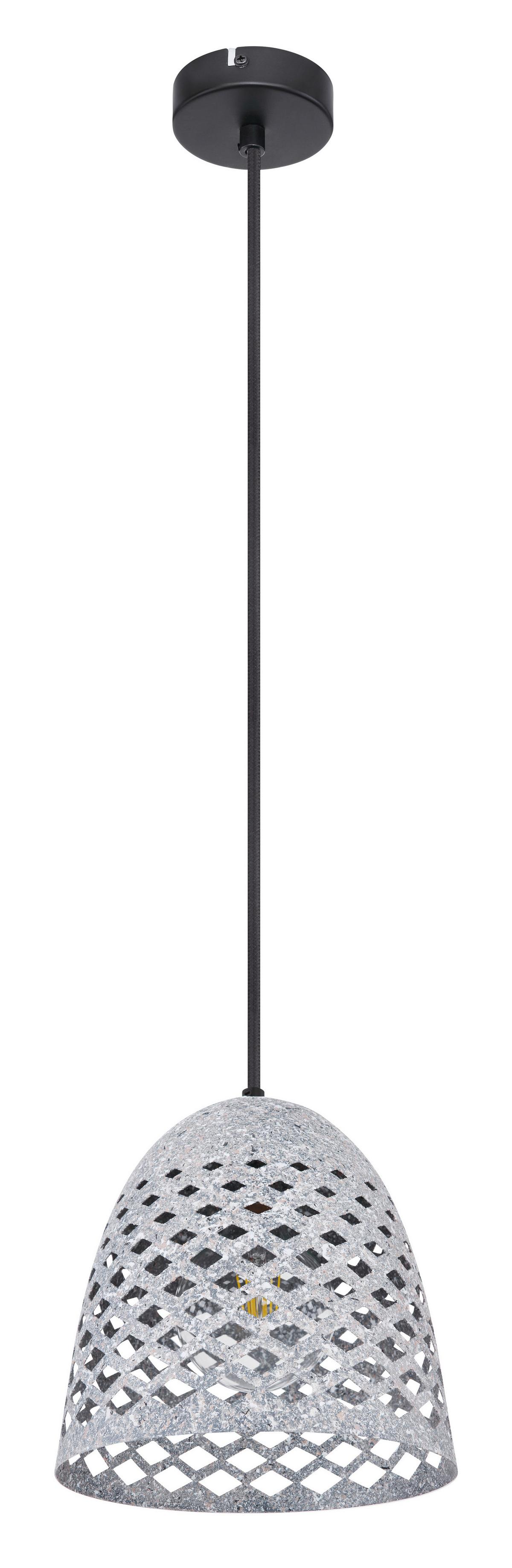Hängeleuchte Vision H: 120 Cm 1-Flammig, Schwarz/grau - Schwarz/Grau, Basics, Textil/Metall (20/120cm) - Globo