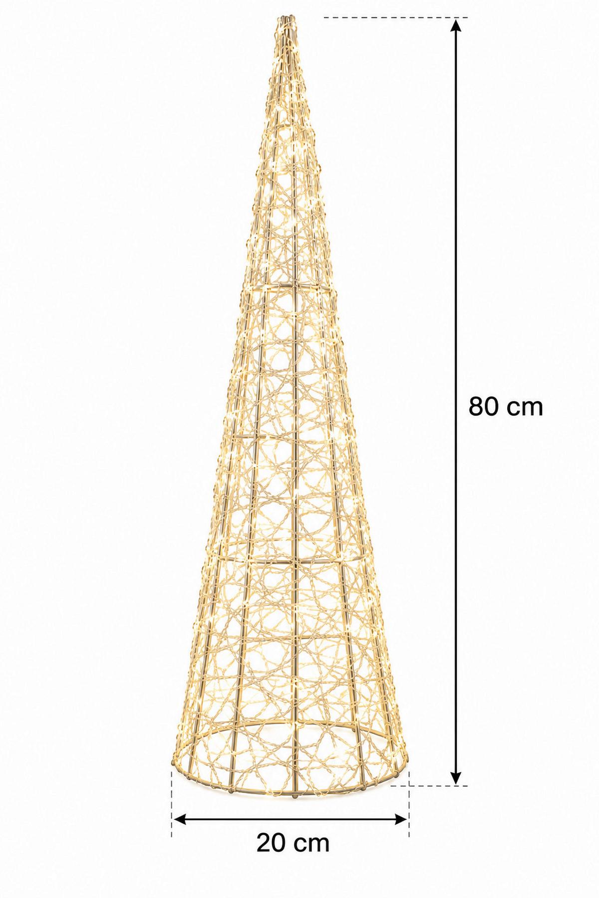 DEKORAČNÍ VÁNOČNÍ STROMEK NATAL - průhledné/šedohnědá, Moderní, kov (20/20/80cm)