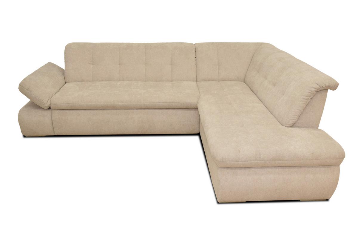 Ecksofa Mit Armteilverstellung Moric Beige Mikrofaser - Chromfarben/Beige, KONVENTIONELL, Textil (273/216cm) - MID.YOU