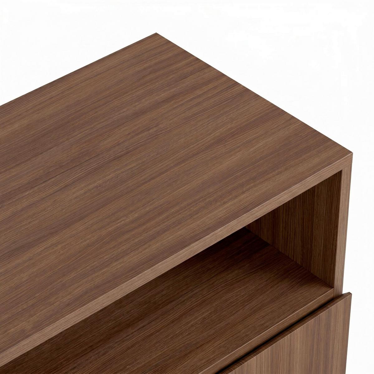 SIDEBOARD Schwarz/Walnussfarben B: 80cm - Walnussfarben/Schwarz, MODERN, Holzwerkstoff (80/80/40cm)