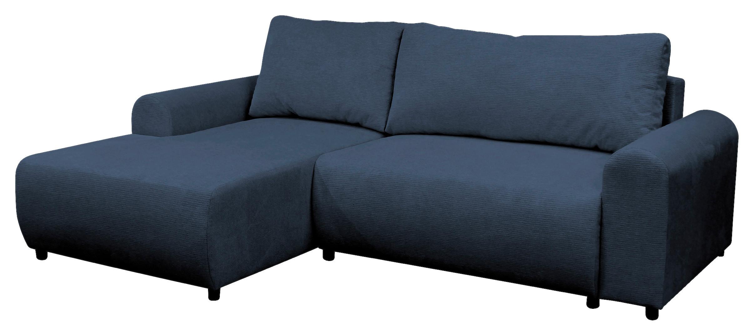Ecksofa Velo Dunkelblau S: 160x250 cm - Schwarz/Dunkelblau, Design, Textil (160/250cm) - MID.YOU
