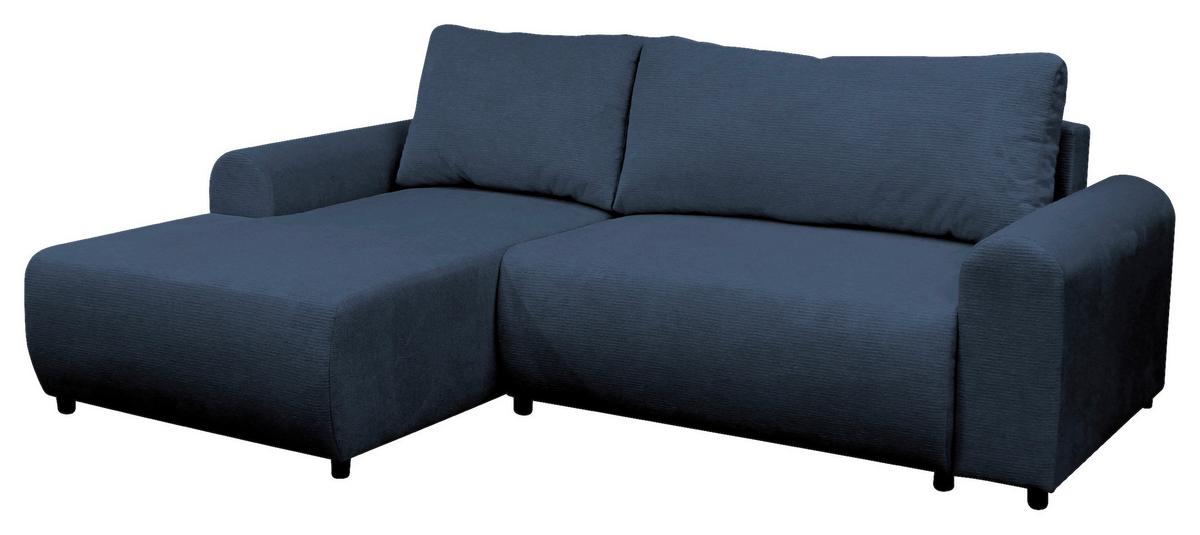 Ecksofa Velo Dunkelblau S: 160x250 Cm - Schwarz/Dunkelblau, Design, Textil (160/250cm) - MID.YOU