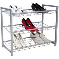 Schuhregal Shoe 3 Ablagen 9 Paar Silber H: 60 Cm - Silberfarben, MODERN, Metall (80/60/30cm) - Homezone
