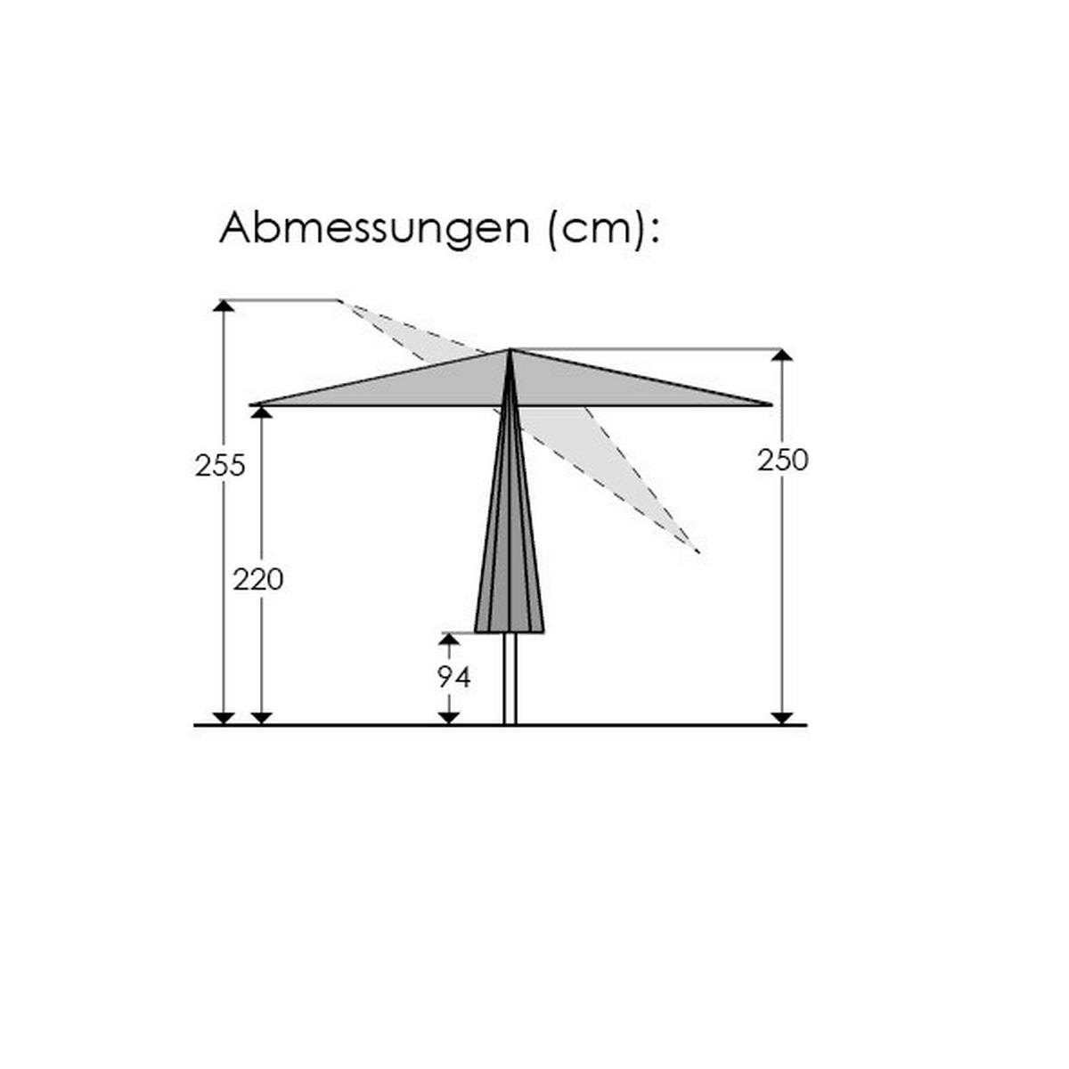 Sonnenschirm Tunis BxHxT: 150x250x270 cm Naturfarben - Anthrazit/Naturfarben, Basics, Textil/Metall (150/250/270cm) - Schneider