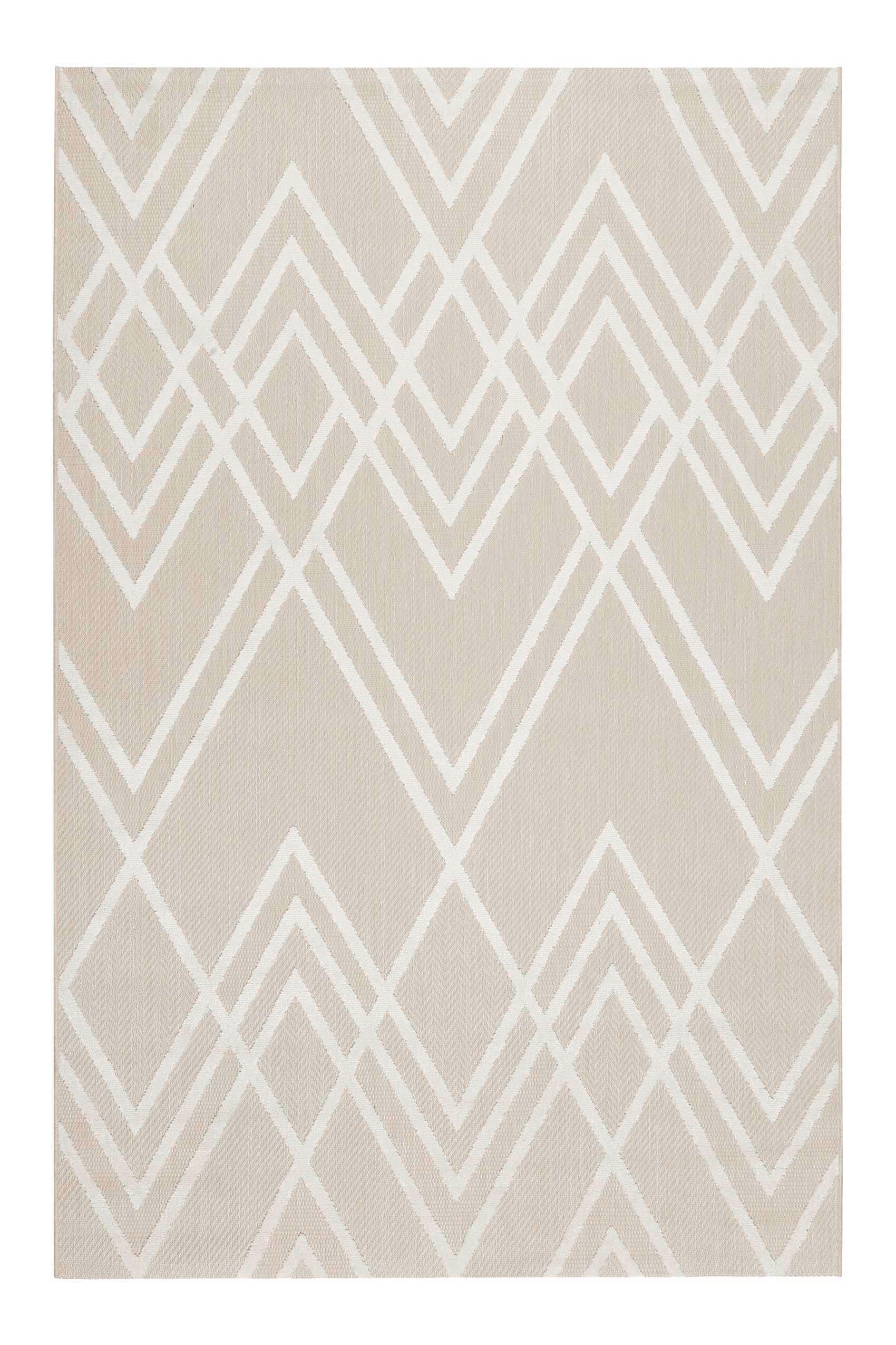 Outdoorteppich Creme/Weiß, BxL: ca. 120x170cm