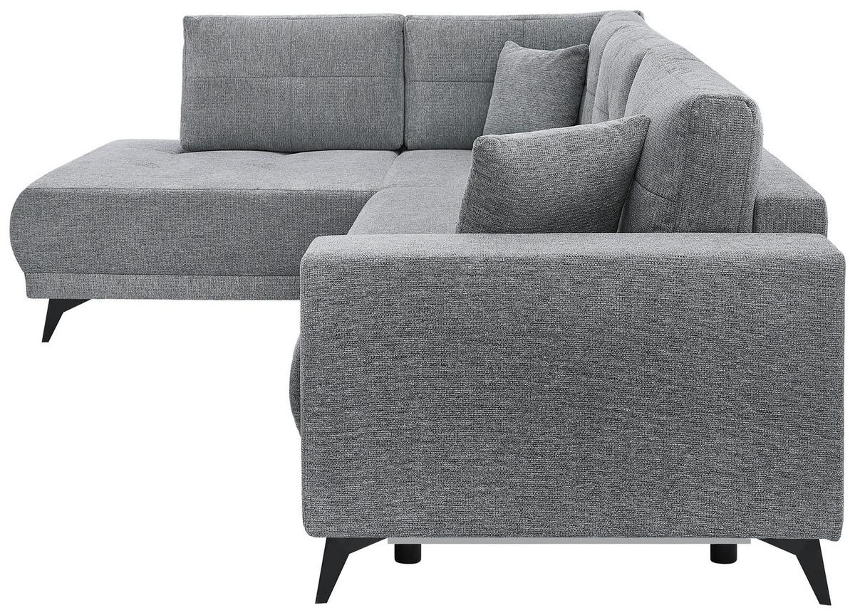 Ecksofa Texas Recr-Links Grau S: ca. 203x259 cm - Schwarz/Grau, KONVENTIONELL, Holz (203/259cm)