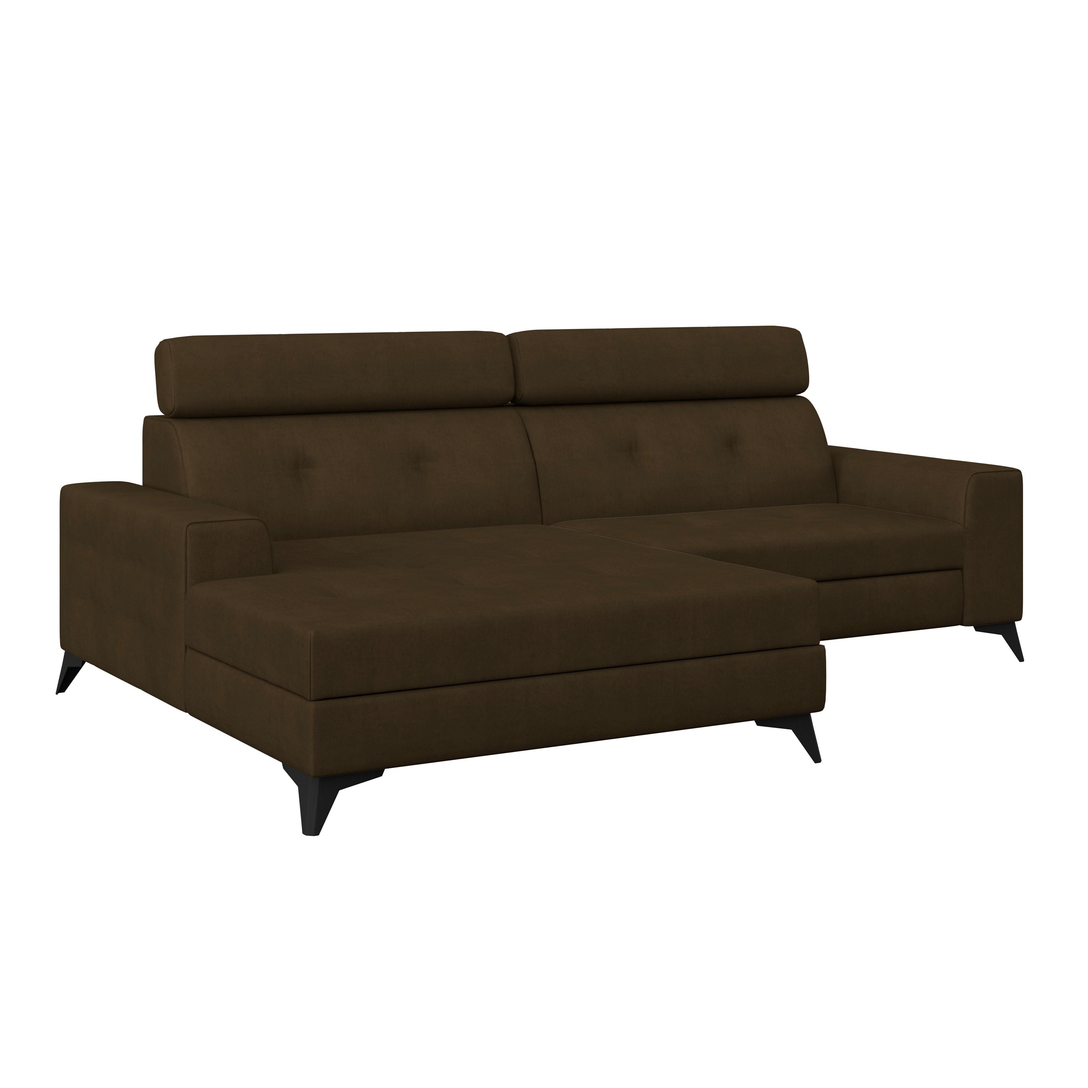 Ecksofa mit Schlaffunktion & Bettkasten Florida Grün - Grün, MODERN, Holz/Holzwerkstoff (175/275cm)