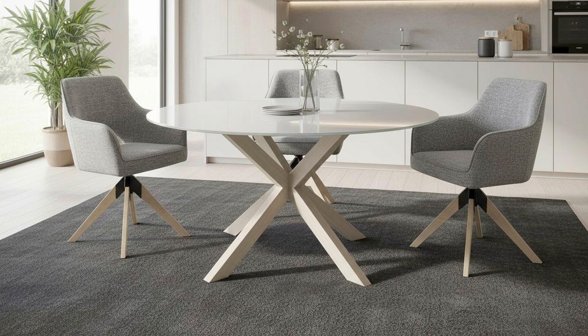Esstisch Vanda Kaschmir D: 130 cm - Kaschmir, MODERN, Glas/Metall (130/75,5cm) - P & B