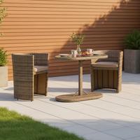 Gartenset Ancona - Naturfarben, MODERN, Kunststoff/Textil - Gardenson