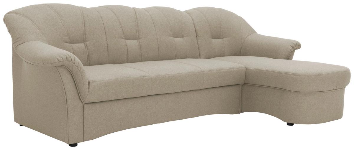 Ecksofa Mit Schlaffunktion Papenburg Schlammfarben - Schlammfarben/Schwarz, KONVENTIONELL, Textil (233/142cm) - MID.YOU