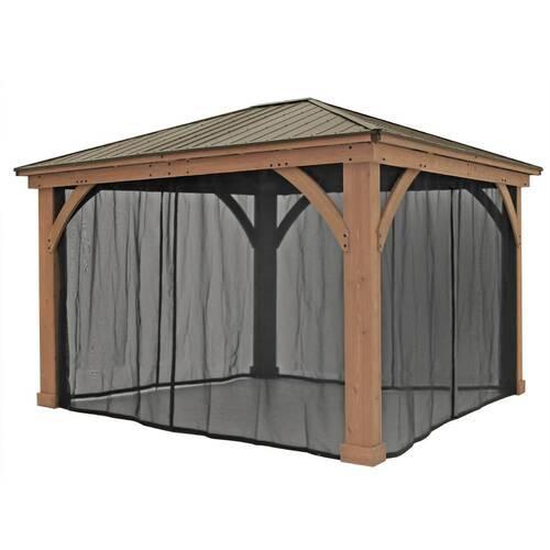 Mückennetz Moskitonetz Devon 12x14 - Schwarz, Basics, Kunststoff (392/331cm)