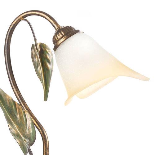 Tischleuchte 4620/L - Bronzefarben/Olivgrün, Natur, Glas/Metall (29/30/20cm)