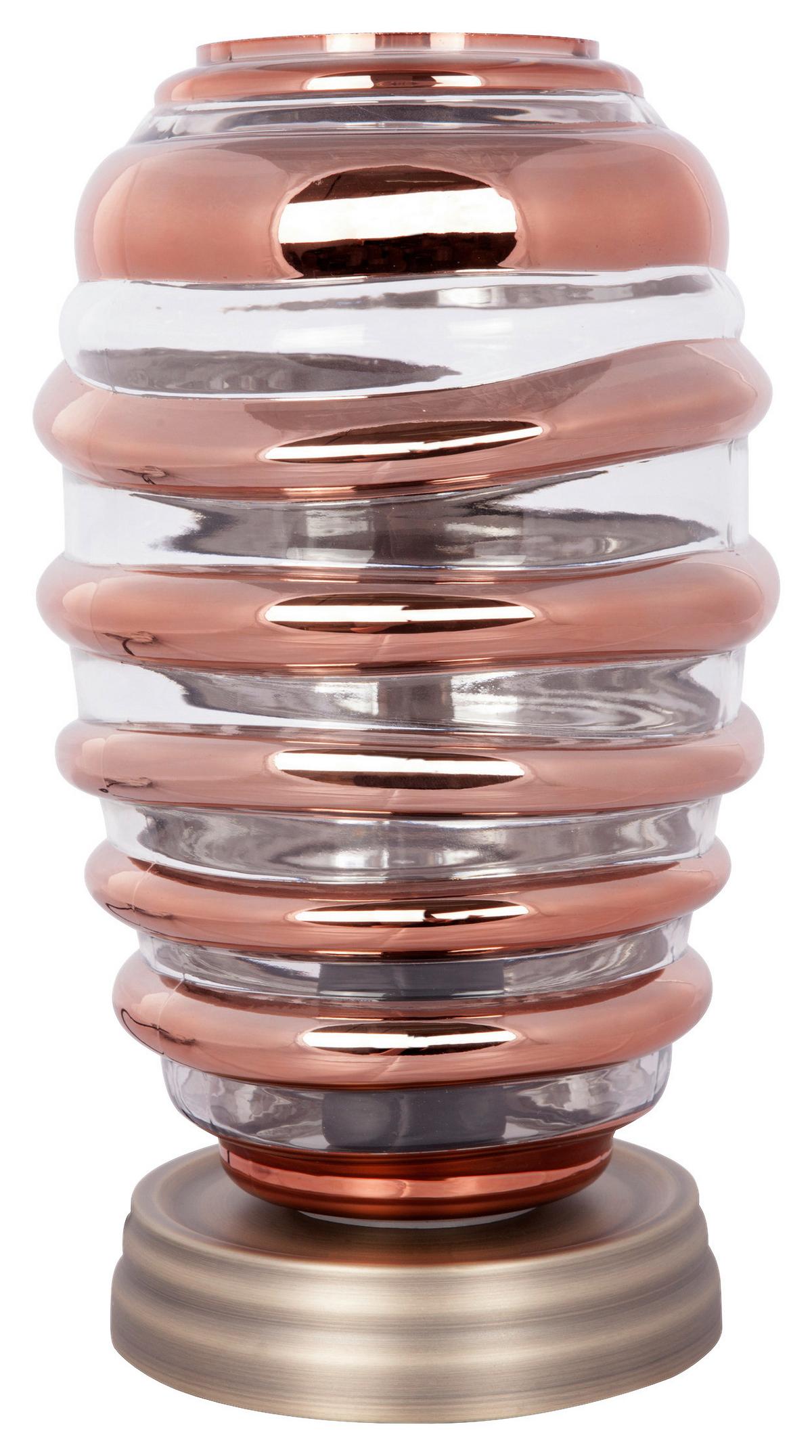 Tischleuchte Aladin Ii 710 - Kupferfarben, Trend, Glas/Metall (17/17/29cm) - Kayoom