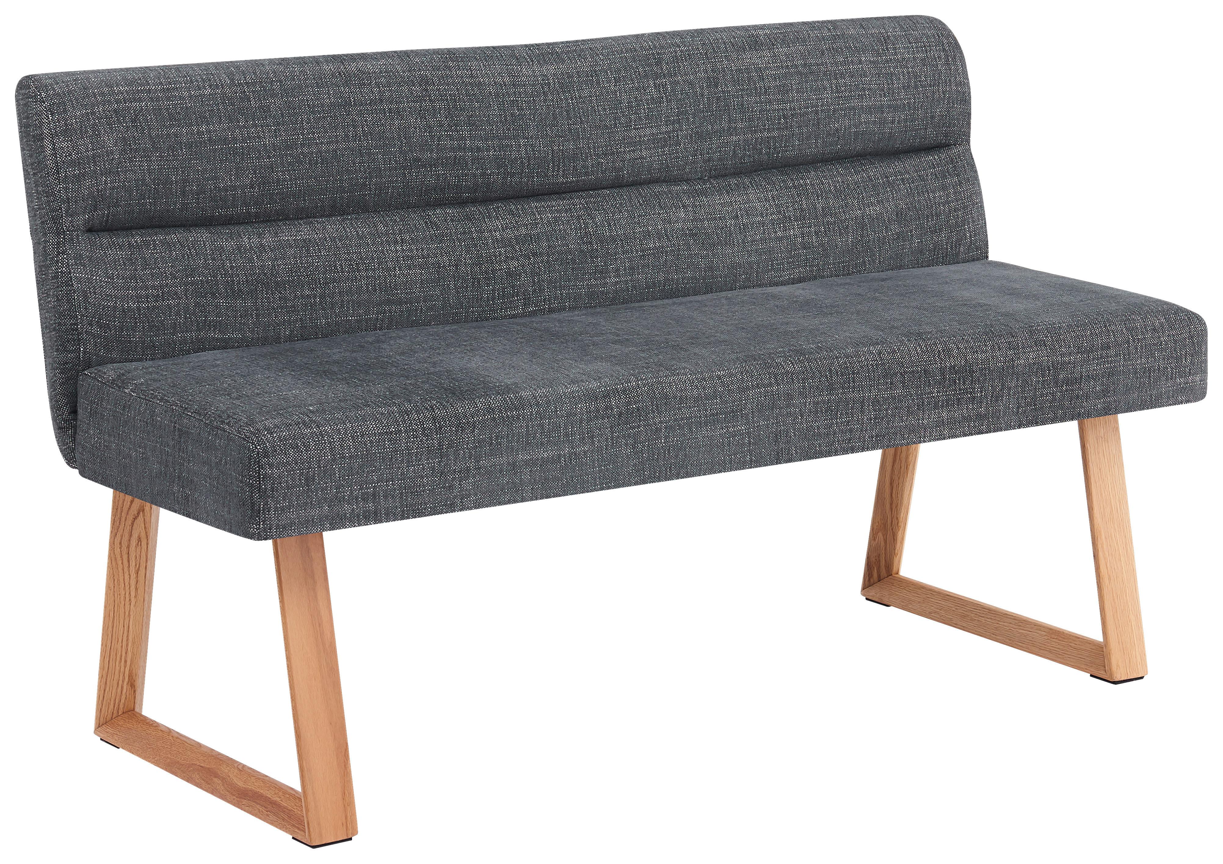 Sitzbank Linnea Eichefarben/D-Grau B: 140 cm - Dunkelgrau/Eichefarben, MODERN, Holz/Textil (140/82/61cm) - Livetastic