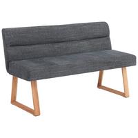 Sitzbank Linnea Eichefarben/D-Grau B: 140 cm - Dunkelgrau/Eichefarben, MODERN, Holz/Textil (140/82/61cm) - Livetastic