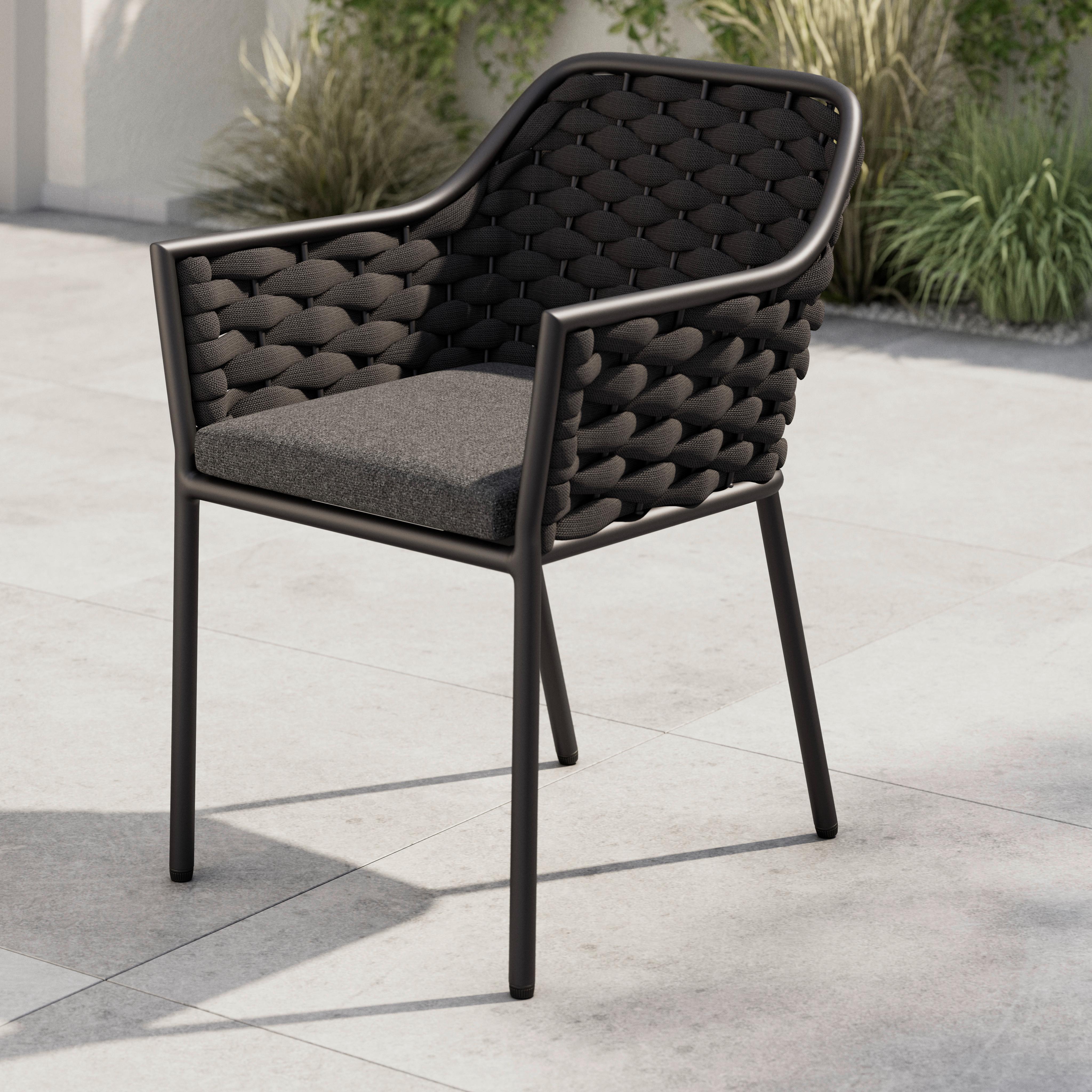 ZAHRADNÍ ŽIDLE LOUISA - antracitová, Moderní, kov/textil (57/79/58cm) - Mömax