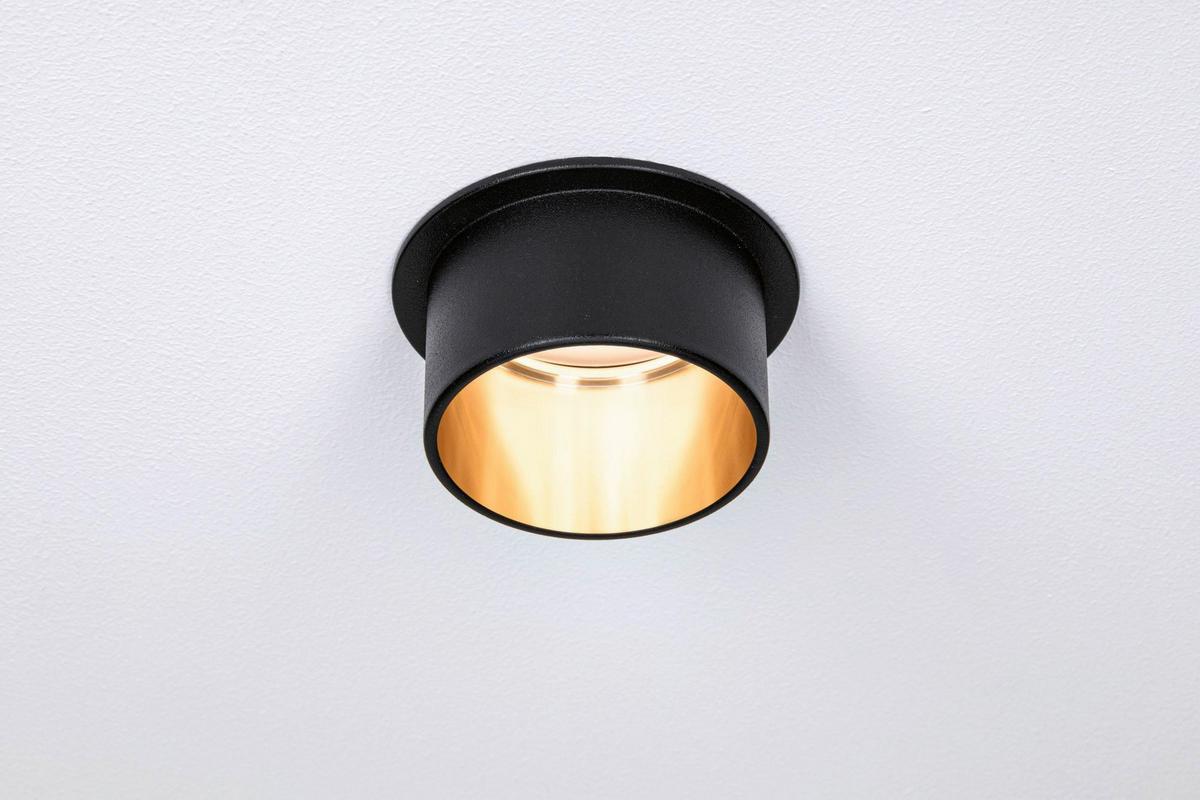 Deckenleuchte 3er-Set Ø 6,8 cm 3-Flammig, dimmbar - Goldfarben/Schwarz, Basics, Metall (6,8cm) - Paulmann
