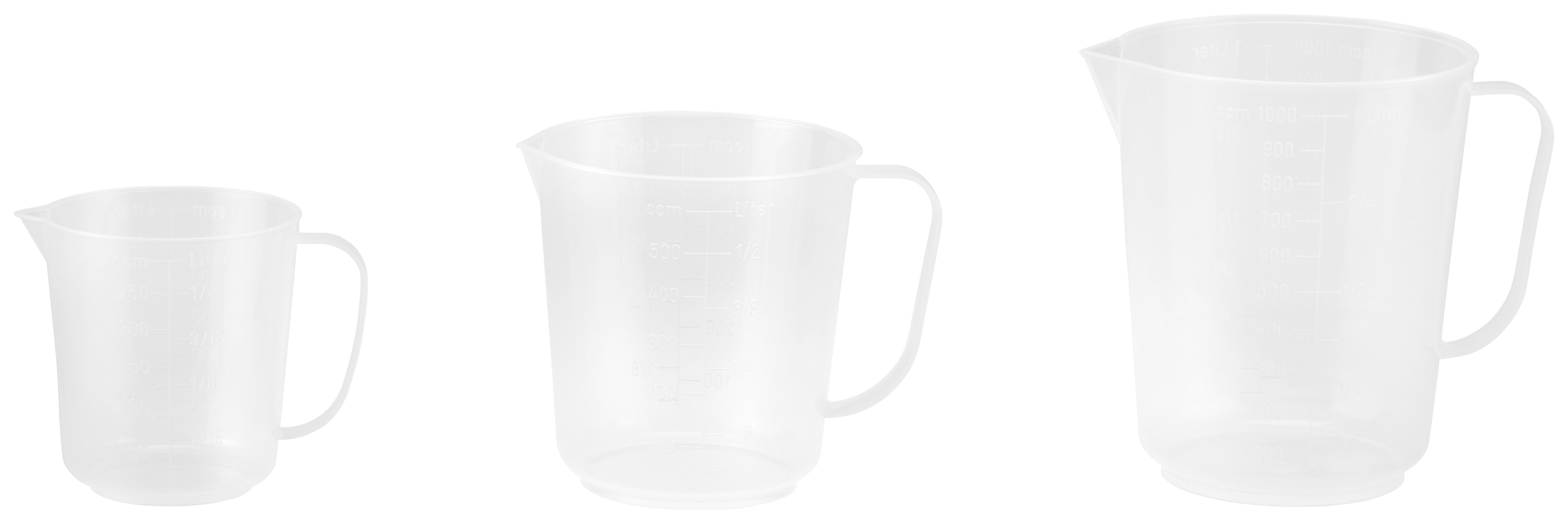 Messbecher Elsie 3er-set Inhalt Max. 0,25/0,5/1 L - Transparent, KONVENTIONELL, Kunststoff (17/12,5/20,6cm)