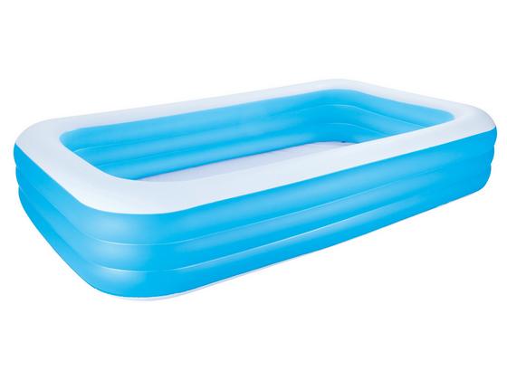 Kinderschwimmbecken Family Deluxe 305x183x56cm 54009 - Blau/Weiß, Kunststoff (305/183/56cm) - Bestway Kinderschwimmbecken Family Deluxe 305x183x56cm 54009 - Blau/Weiß, Kunststoff (305/183/56cm) - Bestway