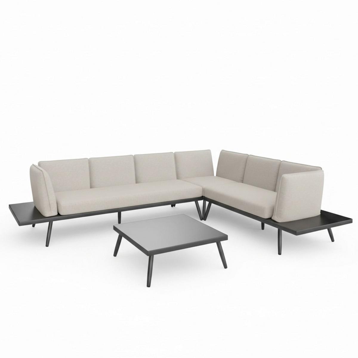 TERASOVÁ SEDACIA SÚPRAVA JOANNA - čierna, Modern, kov (300/78/80cm) - Bessagi Garden