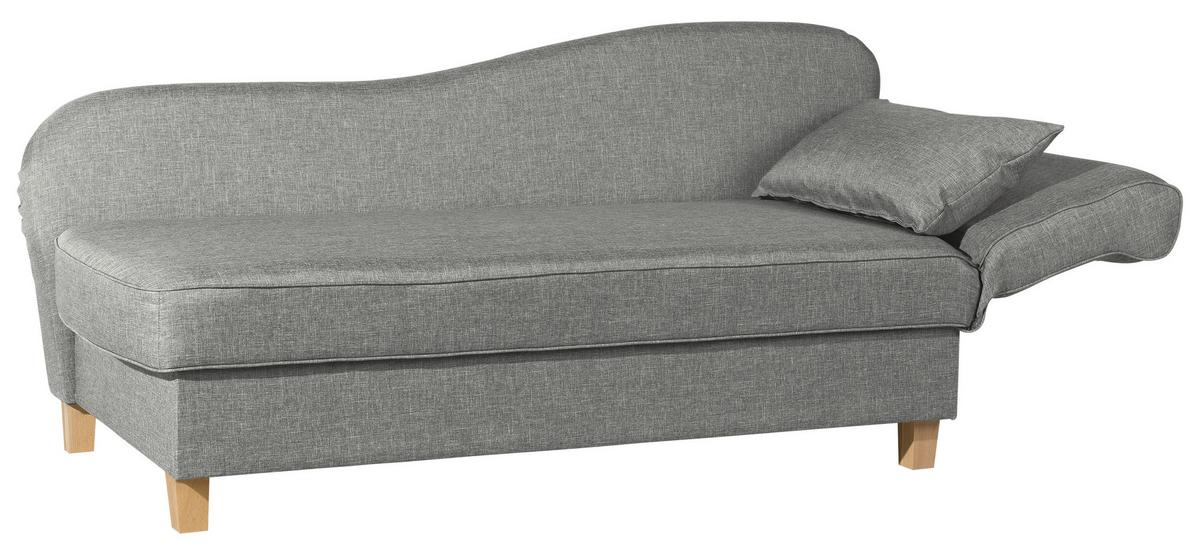 Recamiere Selma Hellgrau Recht S mit Bettksten+schlaffunktion - Buchefarben/Hellgrau, Design, Textil (190/88/82cm) - Max Winzer