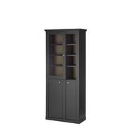Vitrine Lincoln Schwarz/Eichefarben B: 86cm - Eichefarben/Schwarz, Design, Holzwerkstoff (86/200/39cm) - MID.YOU