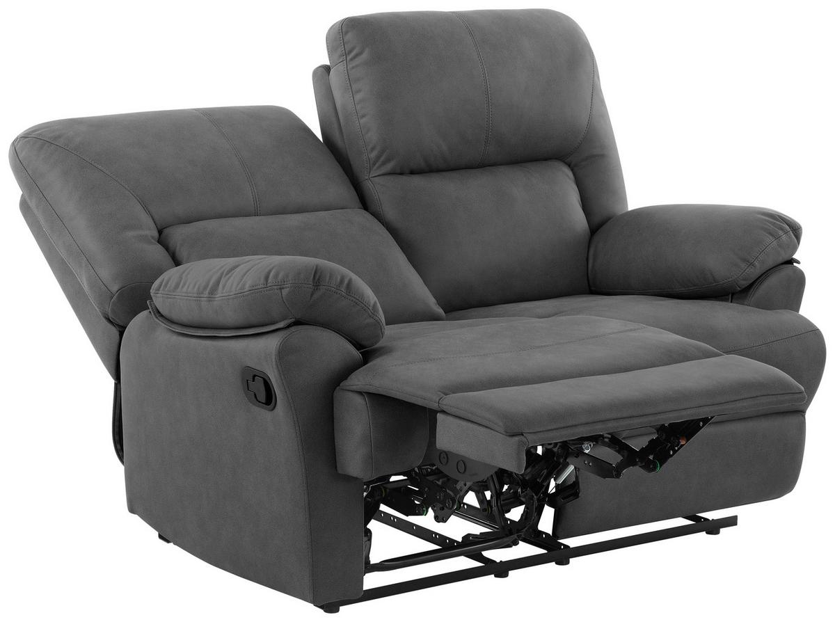 Dvojmiestna pohovka CLARA, sivá, s relaxačnou funkciou - sivá, Basics, textil (145/103/93cm) - Livetastic