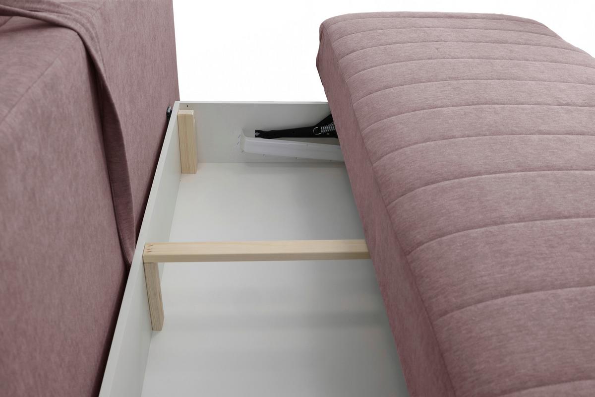 Schlafsofa Moliss Rosa B: 202 cm - Schwarz/Rosa, Basics, Textil (202/98/78cm) - Livetastic