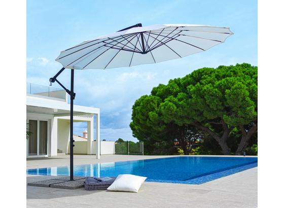 Závěsný Slunečník Marbella - černá/přírodní barvy, kov/textil (290/258/290cm) - Modern Living Závěsný Slunečník Marbella - černá/přírodní barvy, kov/textil (290/258/290cm) - Modern Living