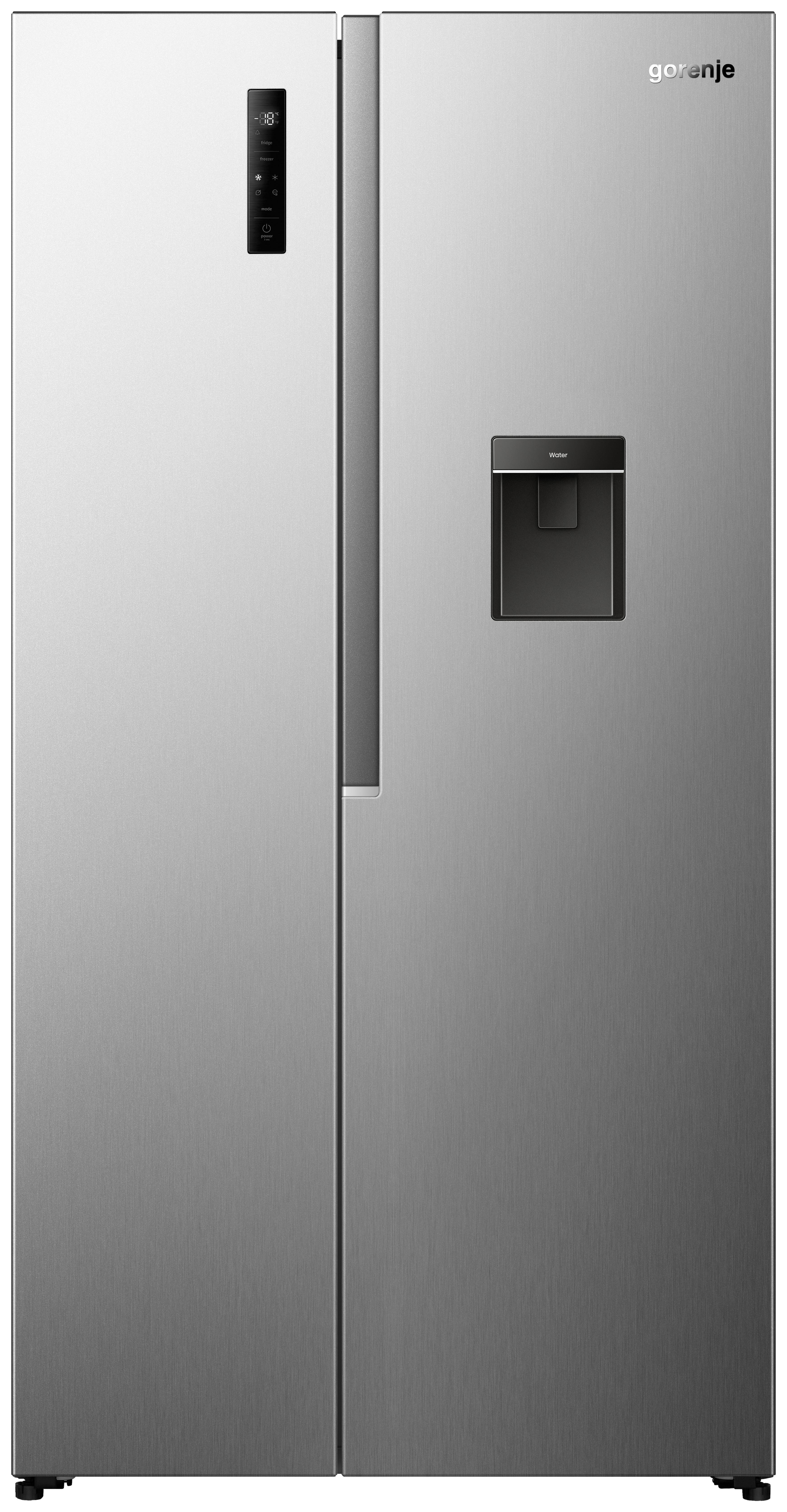 Side-by-side "nrs9e4xwd" No Frost Plus, Wasserspender - Edelstahlfarben, Basics (91,1/178,6/61,5cm) - Gorenje