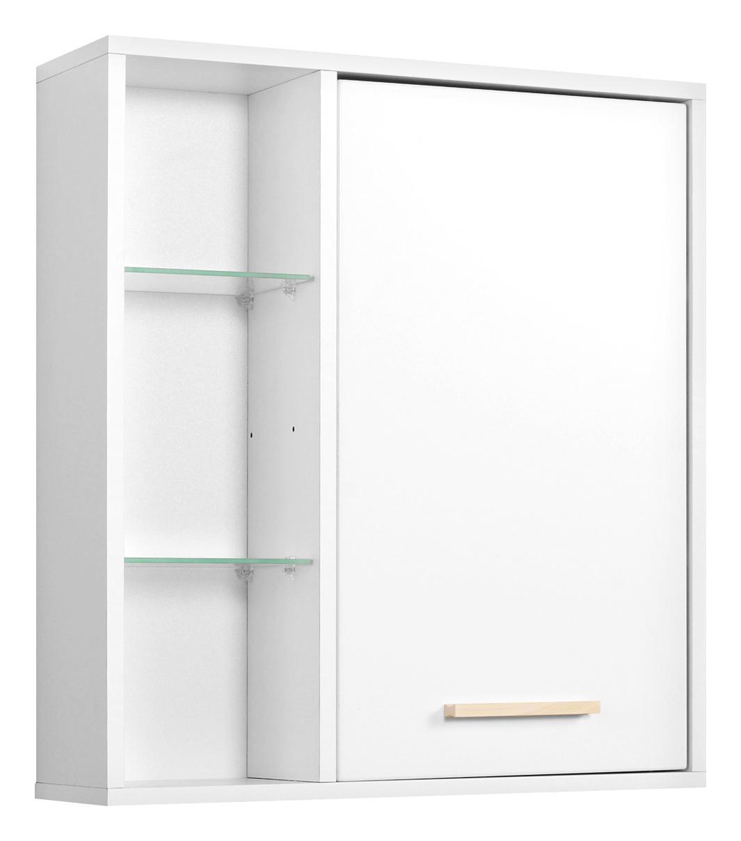 Hängeschrank Oslo B:60cm Weiß - Weiß, Basics, Glas/Holzwerkstoff (60/64/20cm)