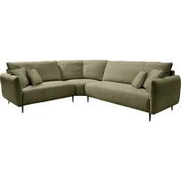Ecksofa Vanilla mit Armteil- Verstellung, Olivgrün, 256x294 - Schwarz/Olivgrün, Design, Textil (256/294cm) - Livetastic