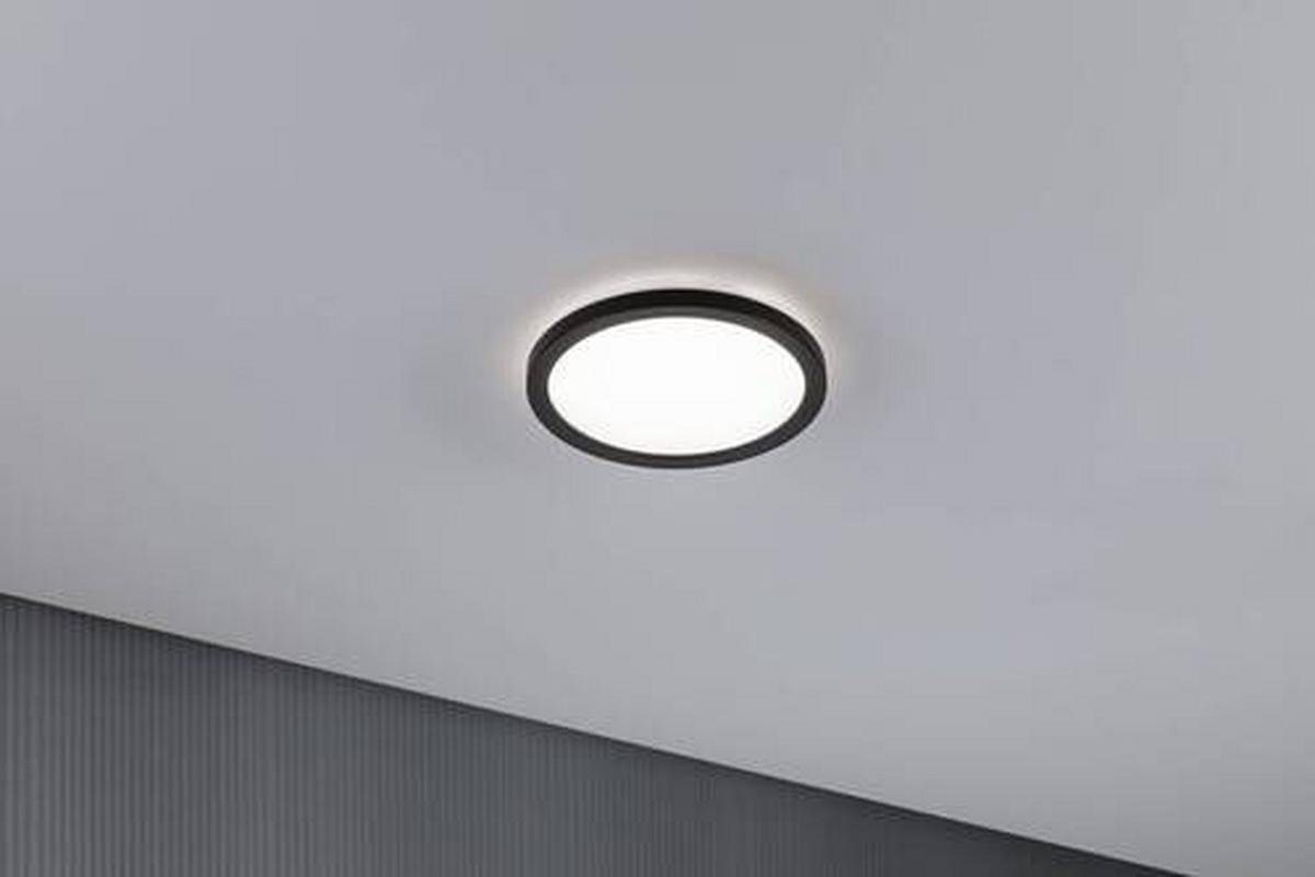 LED-Paneel Ø 19 cm Rund - Schwarz, Basics, Kunststoff (19/2,8cm) - Paulmann
