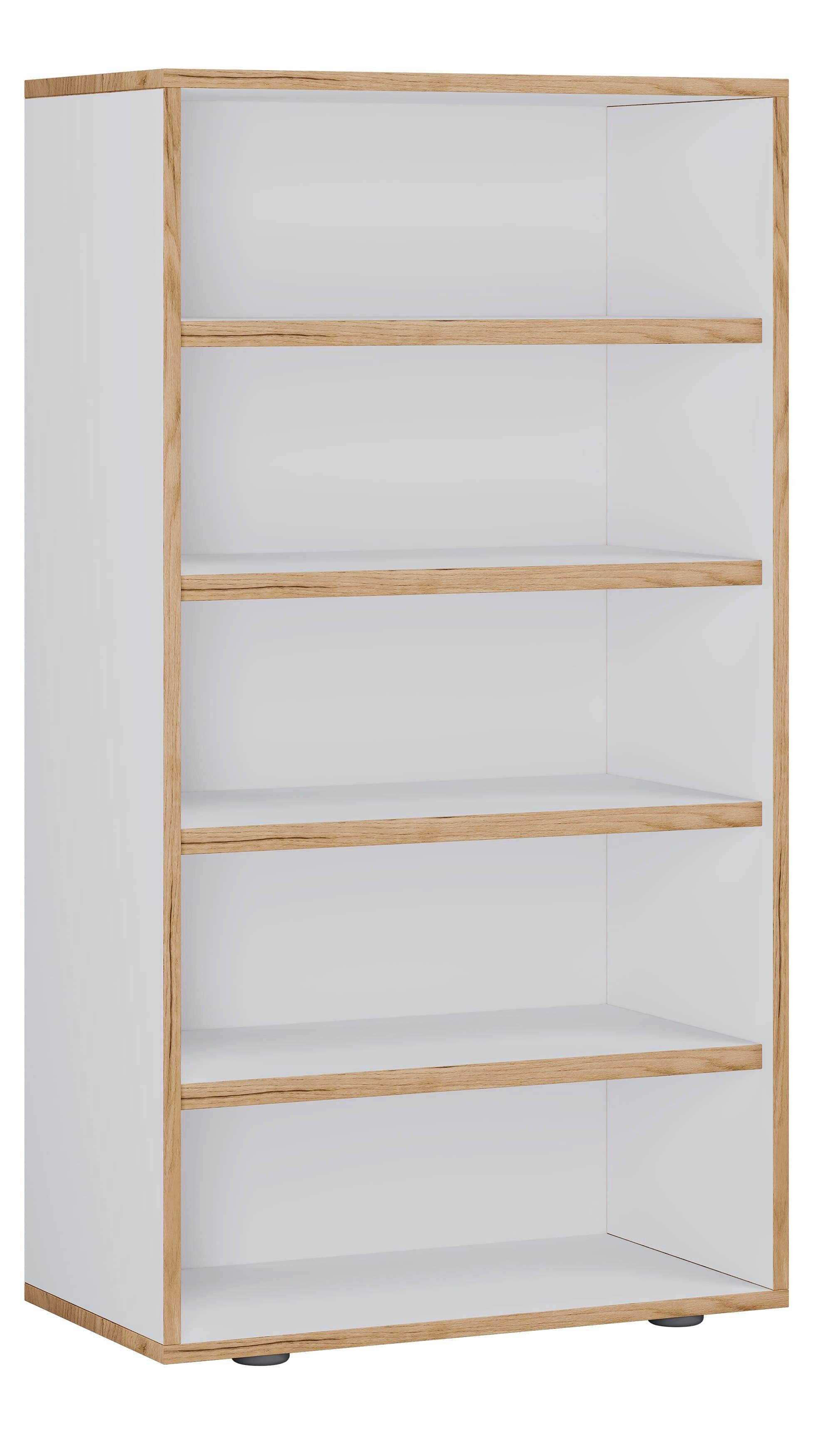 Schuhregal Salia Honigeiche/weiß B: 60 Cm - Honigeiche/Schwarz, Design, Holzwerkstoff (60/110/33cm) - MID.YOU