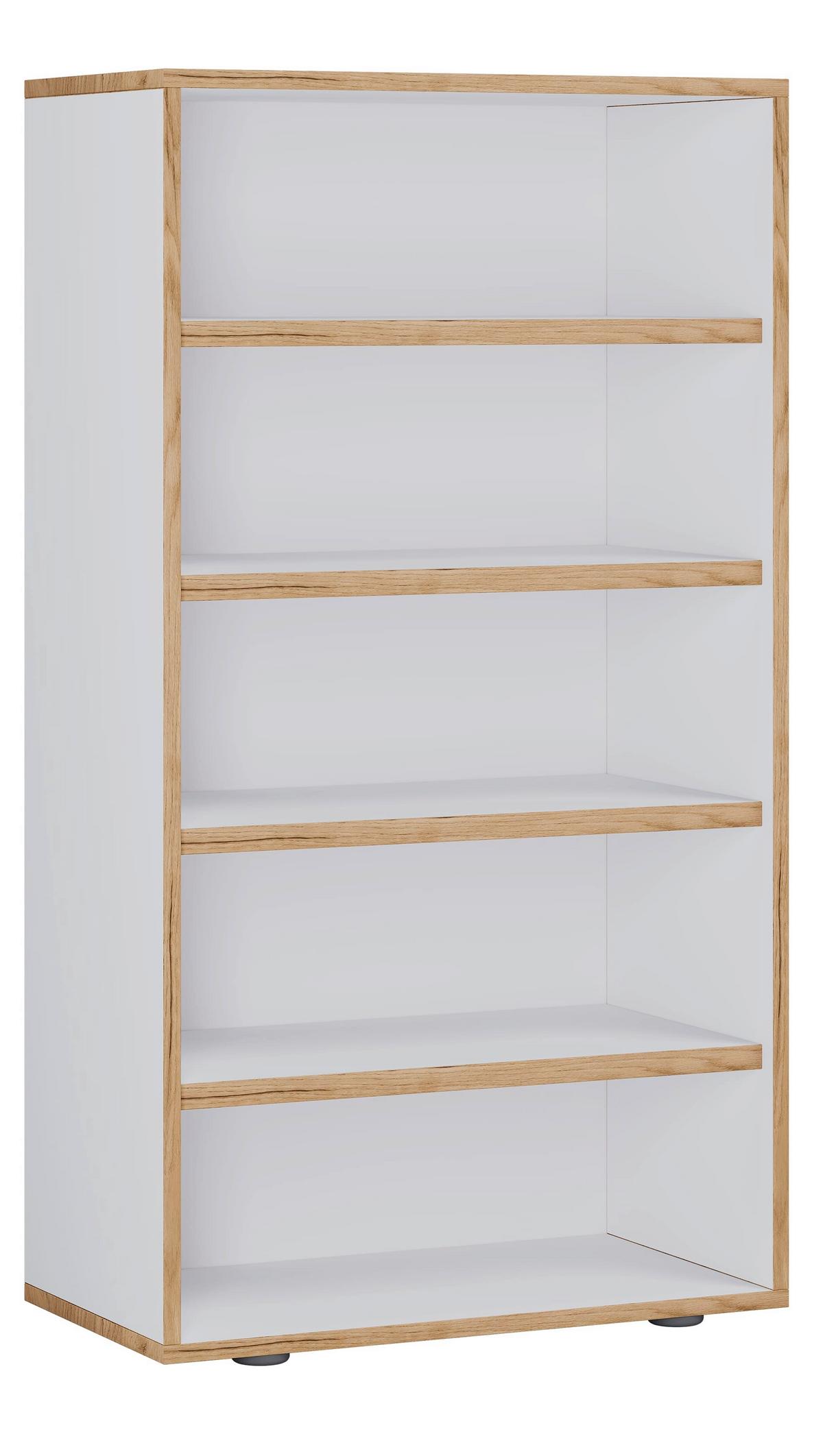 Schuhregal Salia Honigeiche/weiß B: 60 Cm - Honigeiche/Schwarz, Design, Holzwerkstoff (60/110/33cm) - MID.YOU