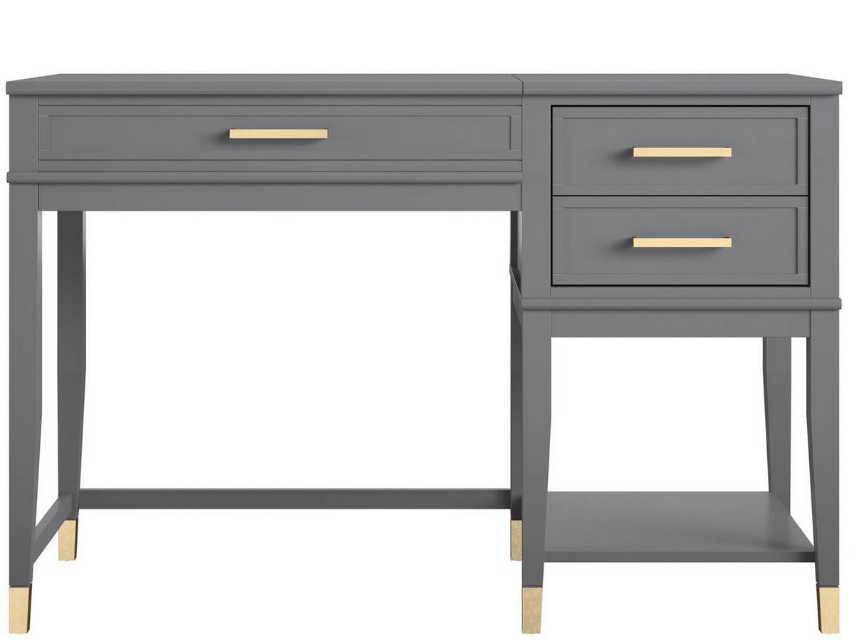 Schreibtisch Westerleigh Graphitfarben B: 77 Cm - Graphitfarben/Grau, Design, Holzwerkstoff/Metall (116/77/50cm) - MID.YOU