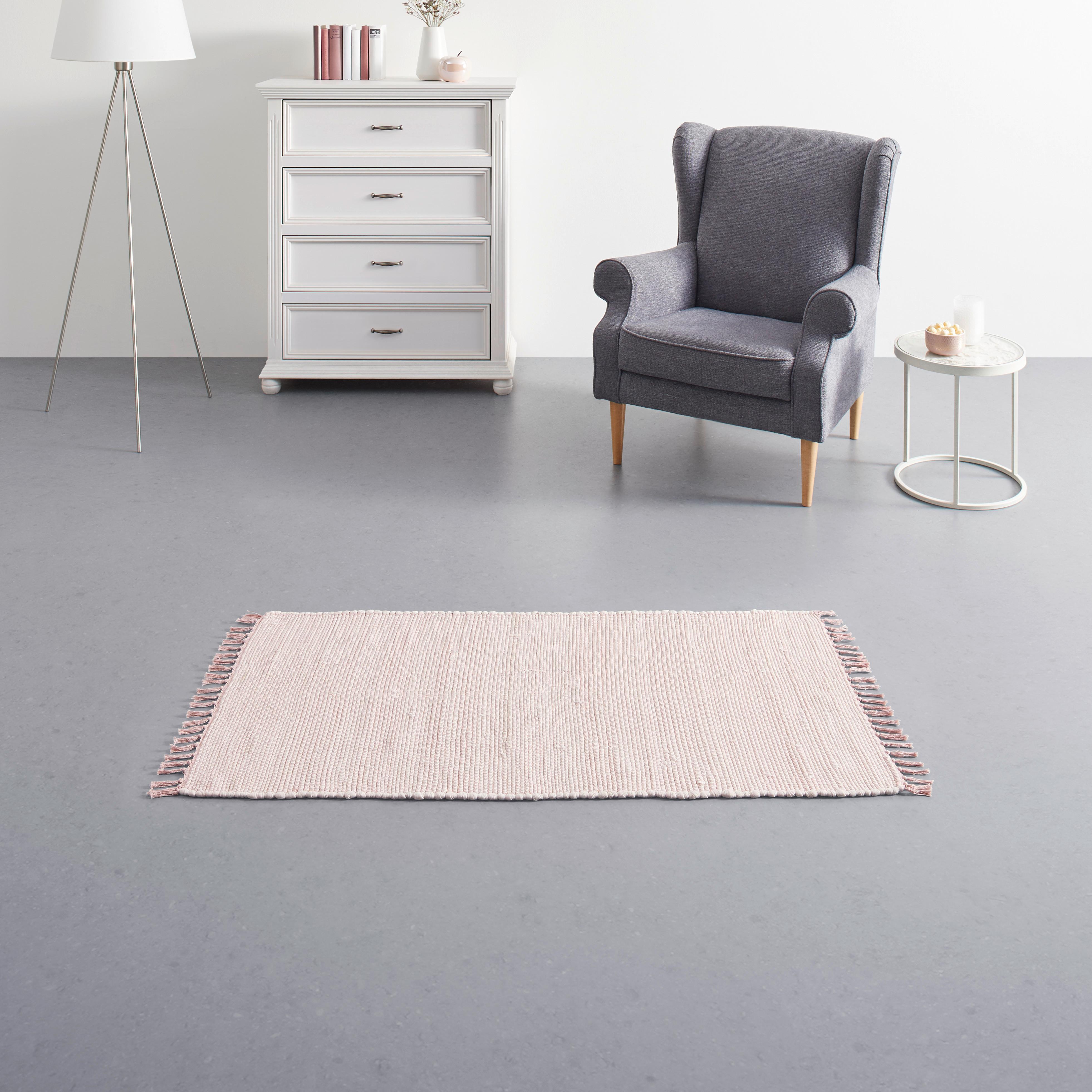 Hadrový Koberec Julia 2, 70/130cm, Růžová - růžová, Romantický / Rustikální, textil (70/130cm) - Modern Living