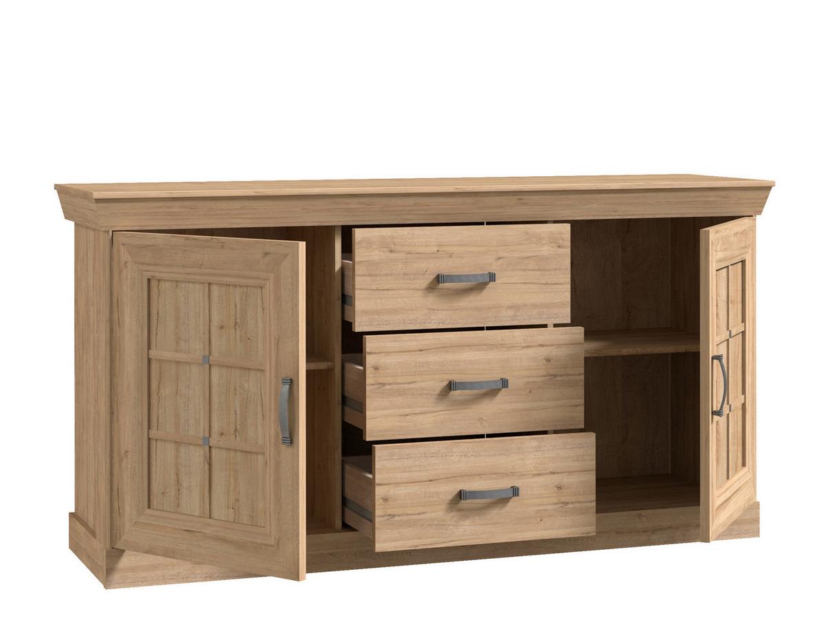 KOMODA CANNES - farba zinku/čierna, Romantik / Landhaus, kov/kompozitné drevo (174/90/47cm)