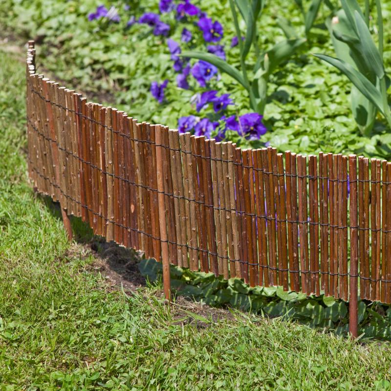Beeteinfassung Weide Gerollt - Naturfarben, Basics, Holz/Metall (20/35/100cm)