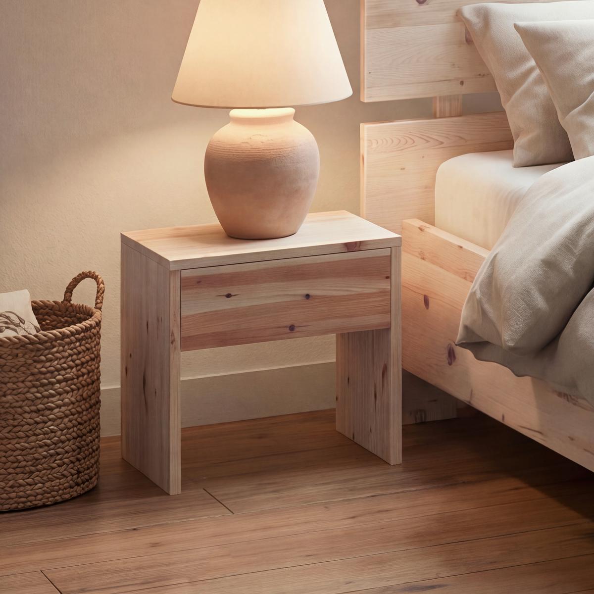 Nachtkästchen Sonja Naturfarben B: 45 cm - Naturfarben, KONVENTIONELL, Holz (45/45/30cm) - James Wood