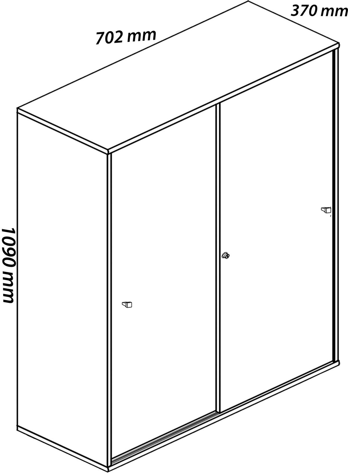 Aktenschrank Lona Grau, Weiß B: 70 cm - Weiß/Grau, Design, Holzwerkstoff (70/110/39cm) - MID.YOU